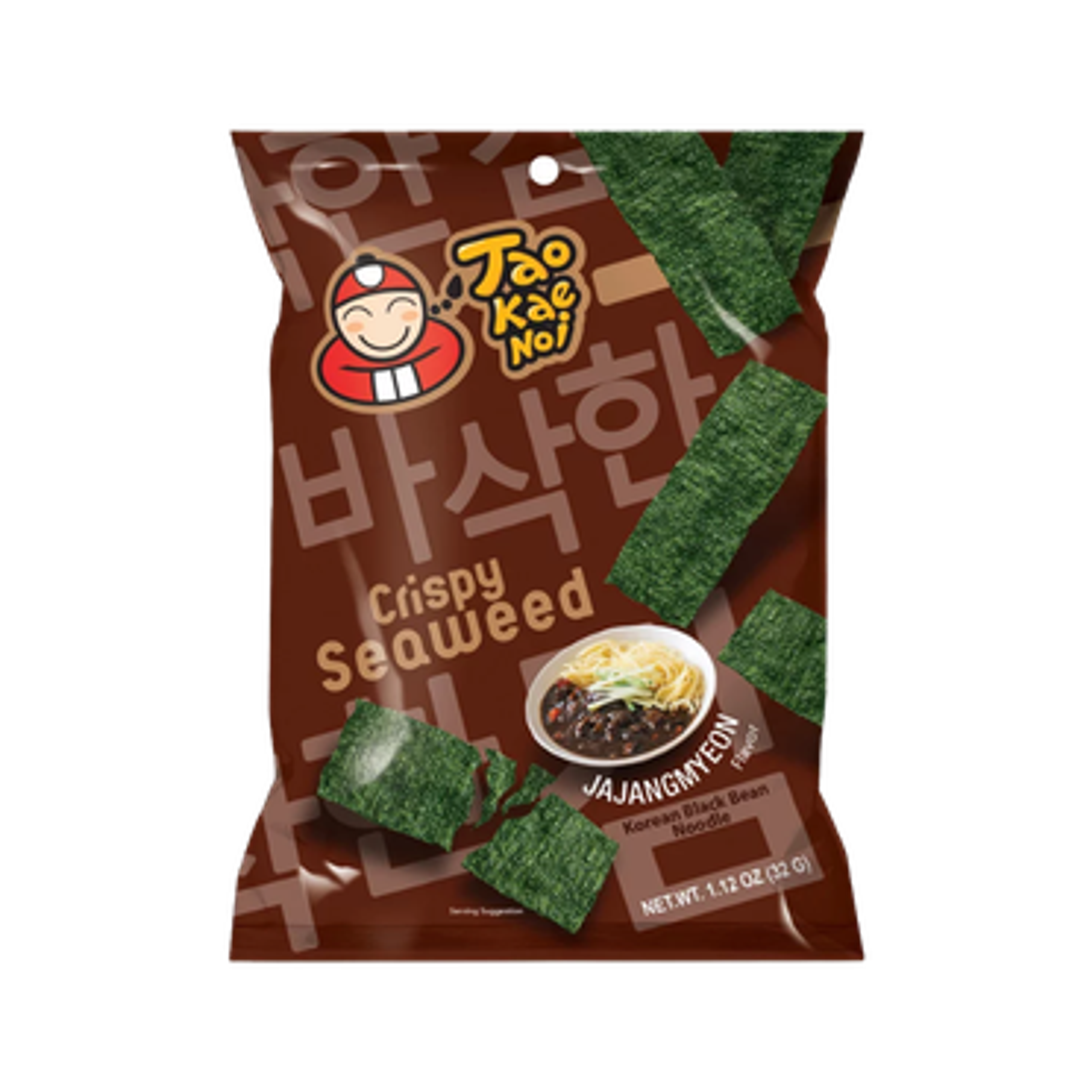 TAO KAE NOI Knuspriger Seetang Jajangmyeon 32g - Geschmack von koreanischen schwarzen Bohnen-Nudeln