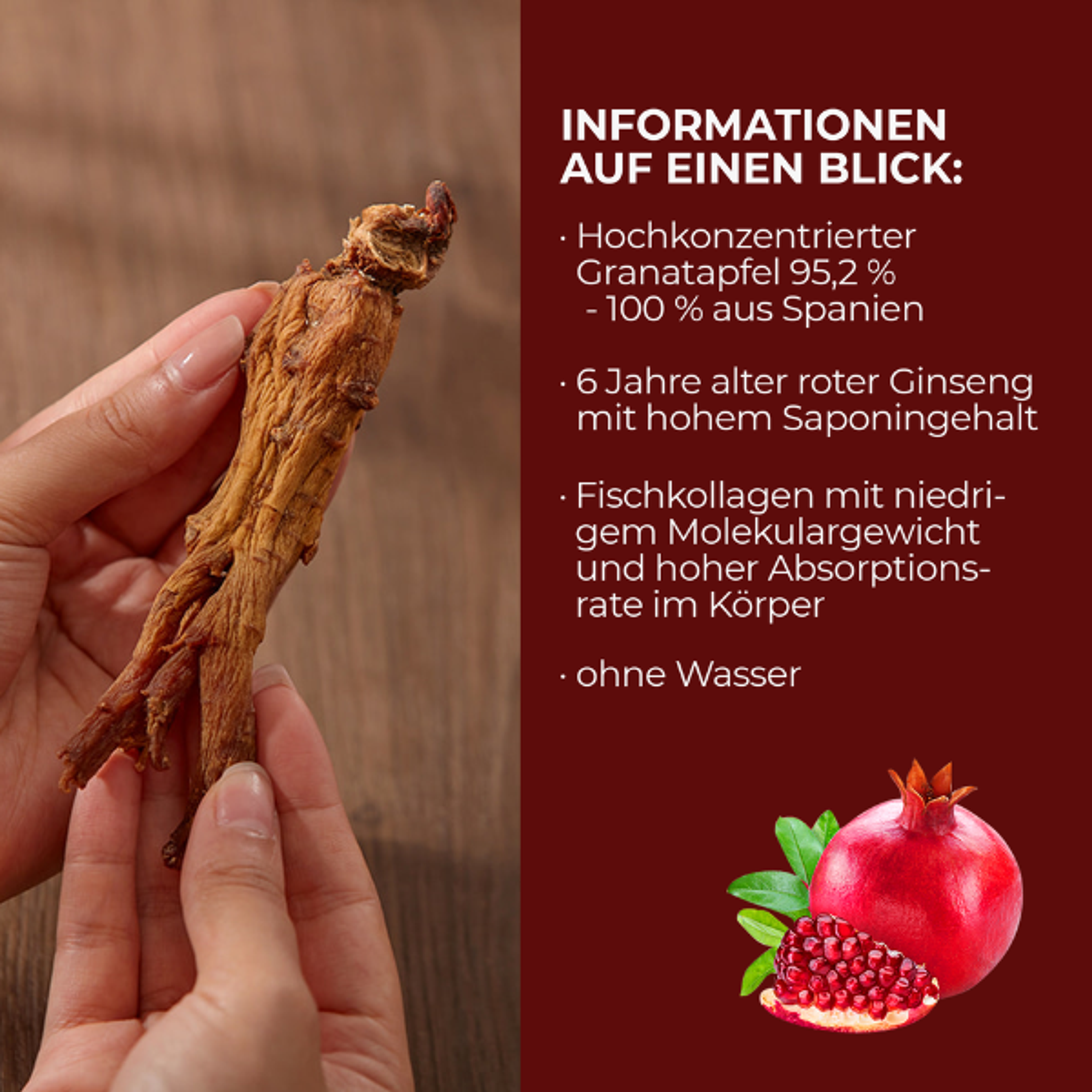 Myeongwon Pomegranate Ginseng Collagen Jelly 280g | Inner Beauty Korean Red Ginseng with Collagen & Hyaluronic Acid