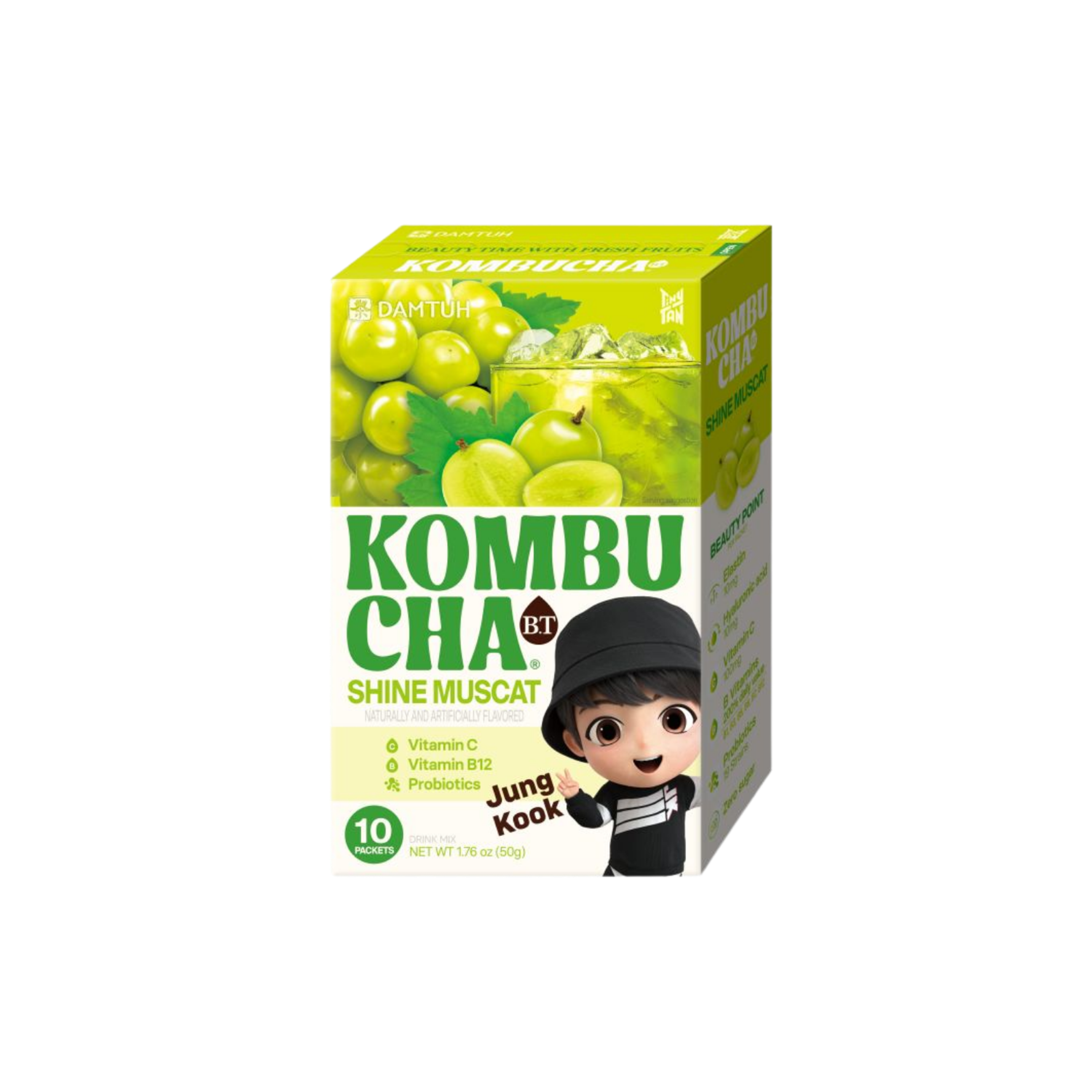 BTS X DAMTUH Kombucha Shine Muscat 10er Pack | Koreanischer Kombucha mit Shine Muscat Trauben