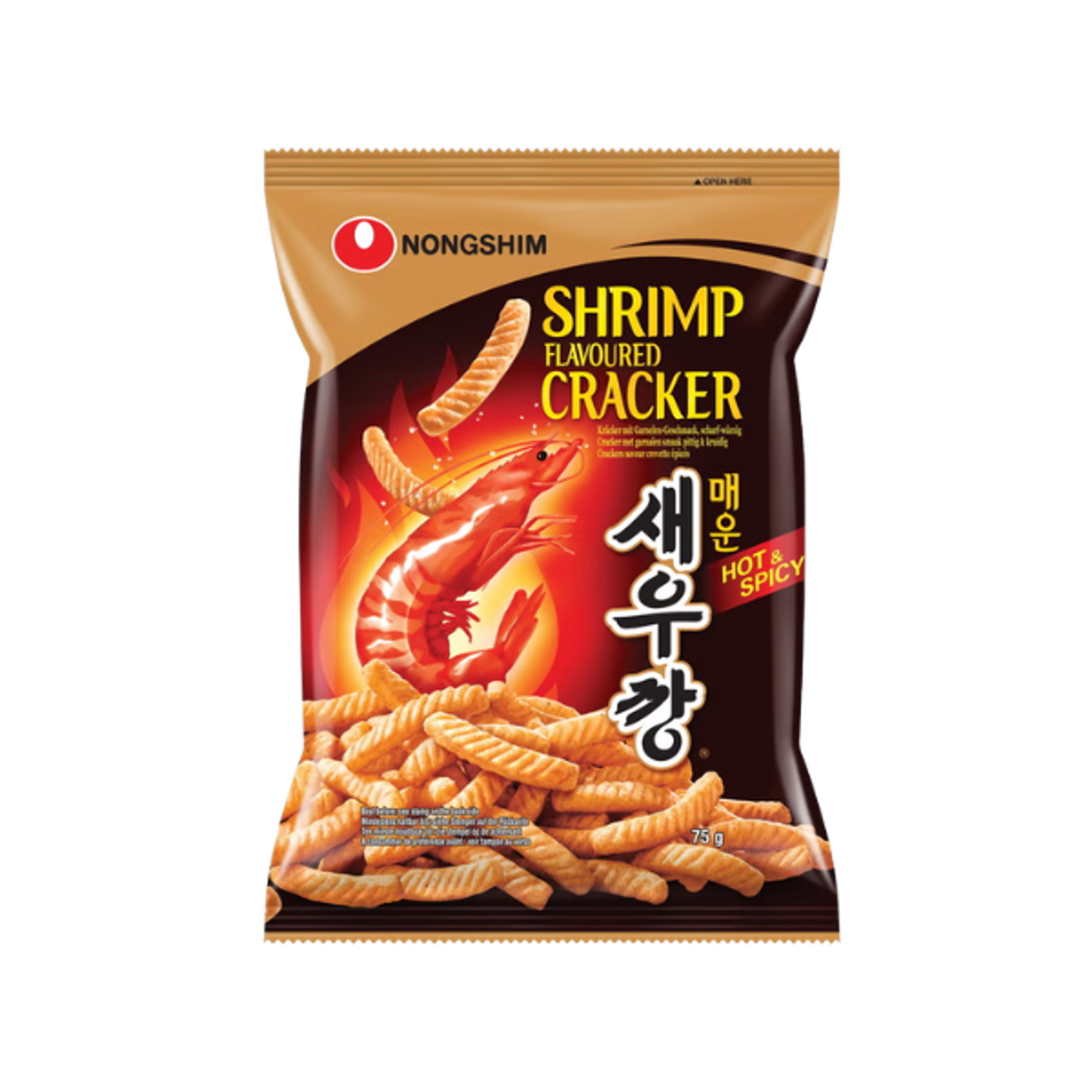 NONGSHIM Shrimp Cracker Hot & Spicy 75g | Knuspriger Garnelensnack
