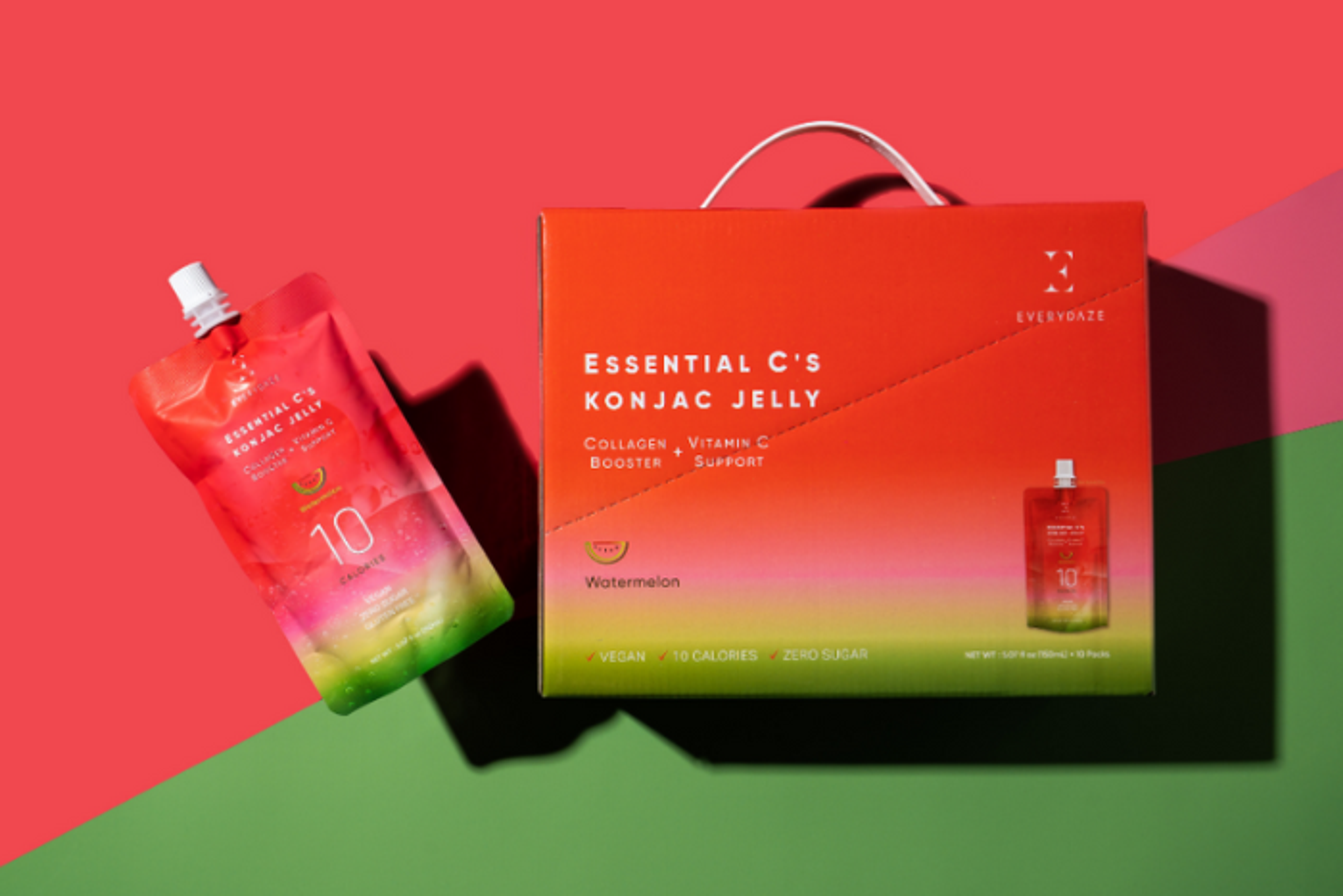 EVERYDAZE Essential C’s Konjac Jelly Wassermelone 150ml - Refreshing, Low-Calorie Snack with Collagen and Vitamin C