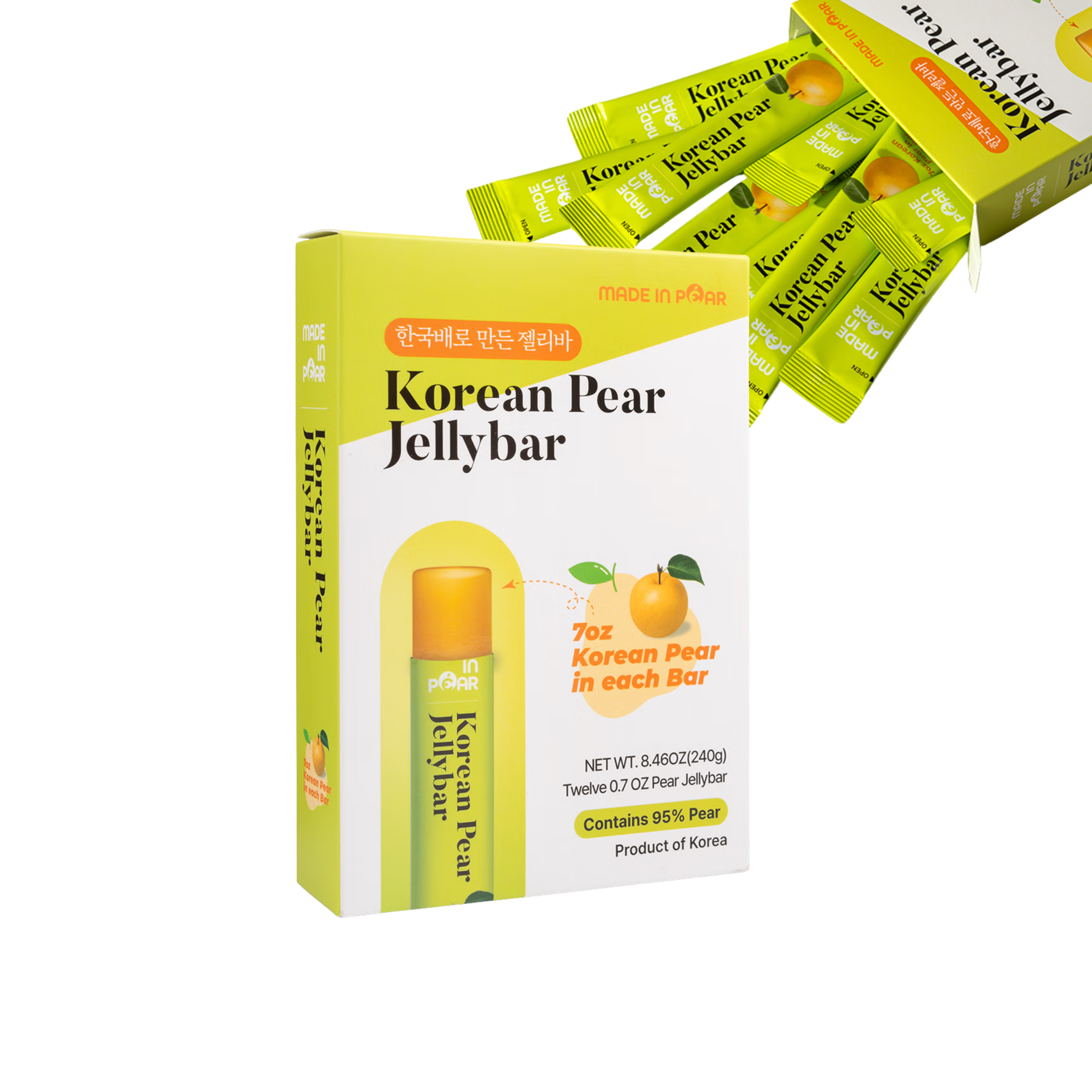 GOOD-F&B Korean Pear Jelly Bar 240 g | Fruchtige Jelly Snacks mit koreanischer Birne