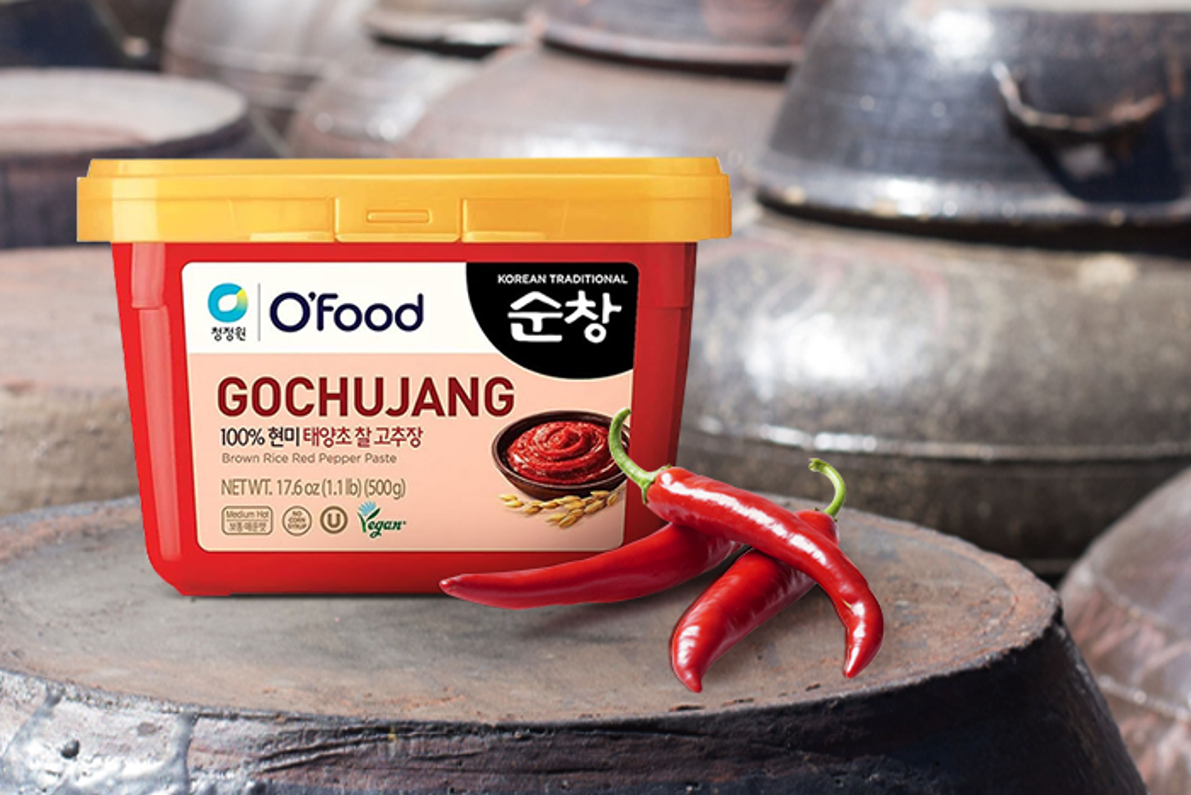 CJO Korean Brown Rice Pepper Paste - Gochujang 500g - Naturally fermented