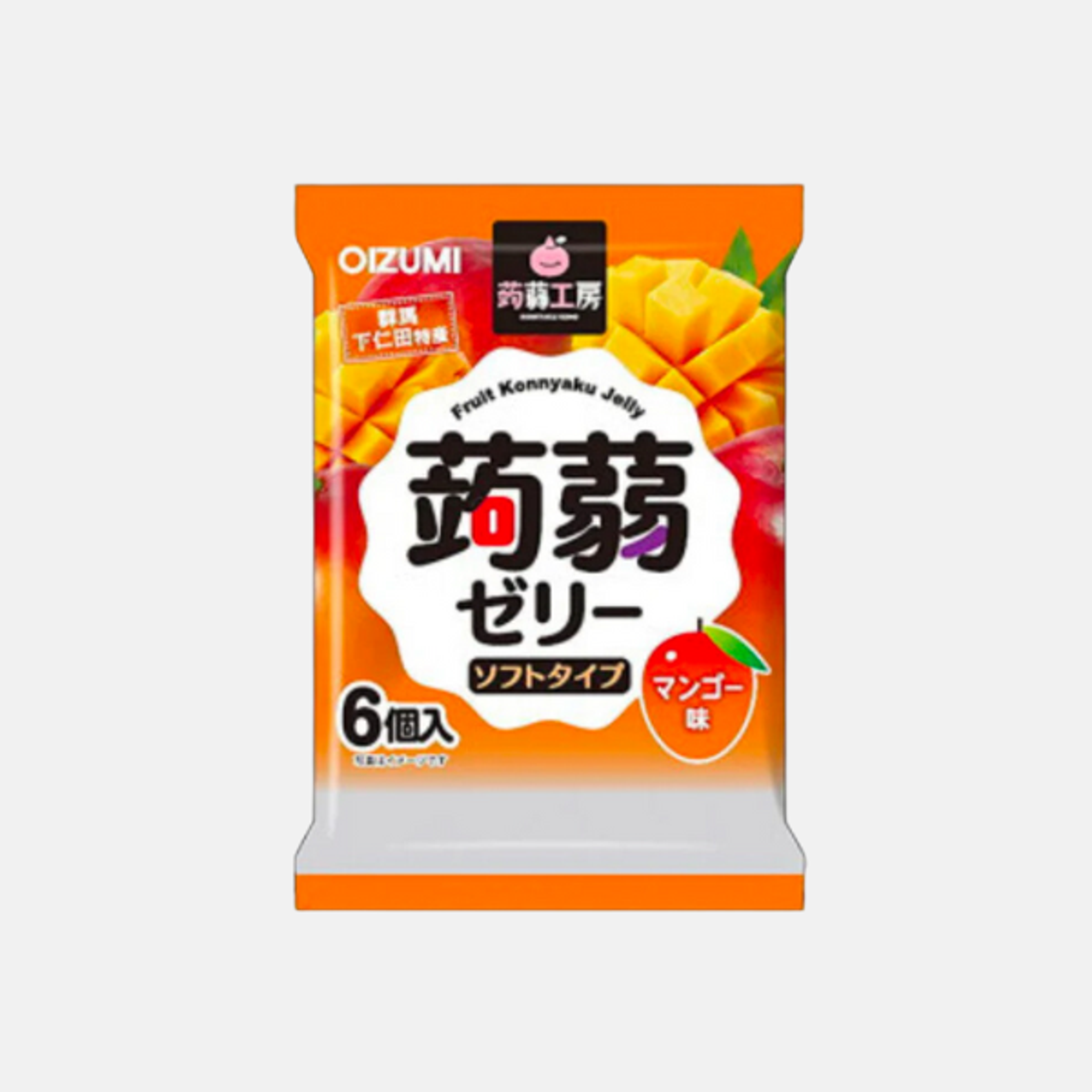 OIZUMI Konjak Jelly Mango 6er 106g – Leichter und tropischer Snack, perfekt für zwischendurch