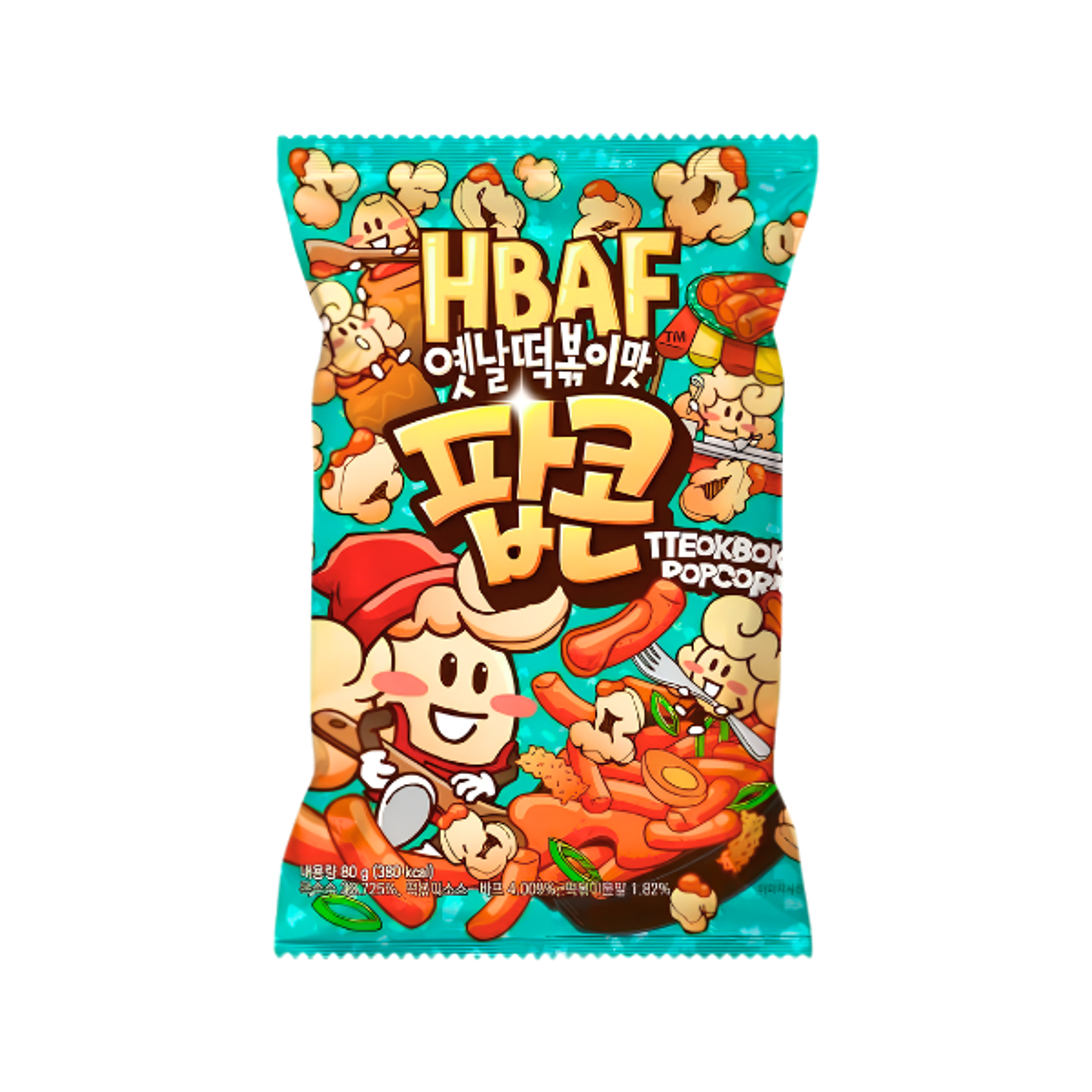HBAF Popcorn Tteokbokki 80g | Koreanischer Snack mit süß-scharfem Geschmack