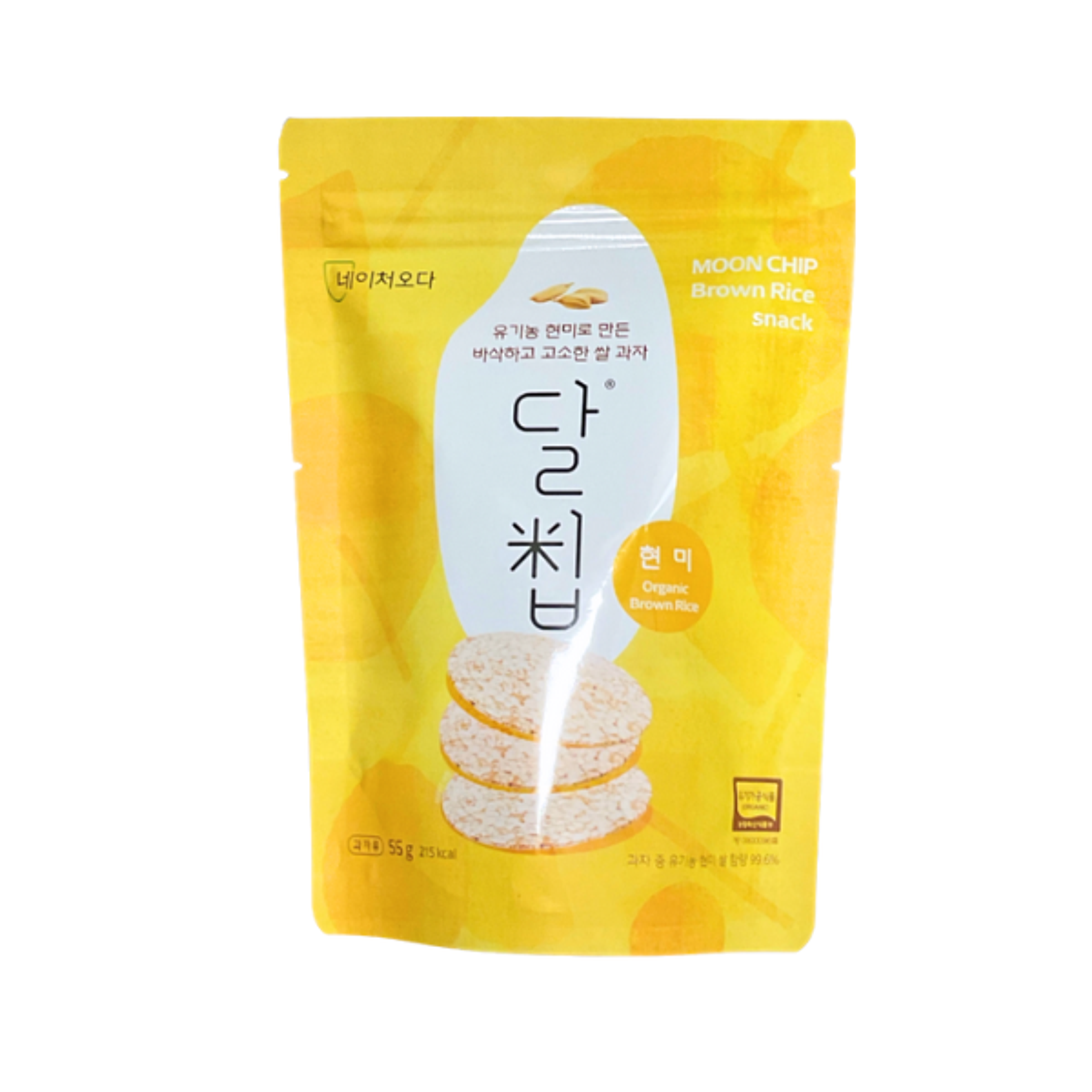 NATUREODA Moon Chip Brown Rice Snack 55g | Knuspriger Snack aus Vollkornreis ohne Zusatzstoffe