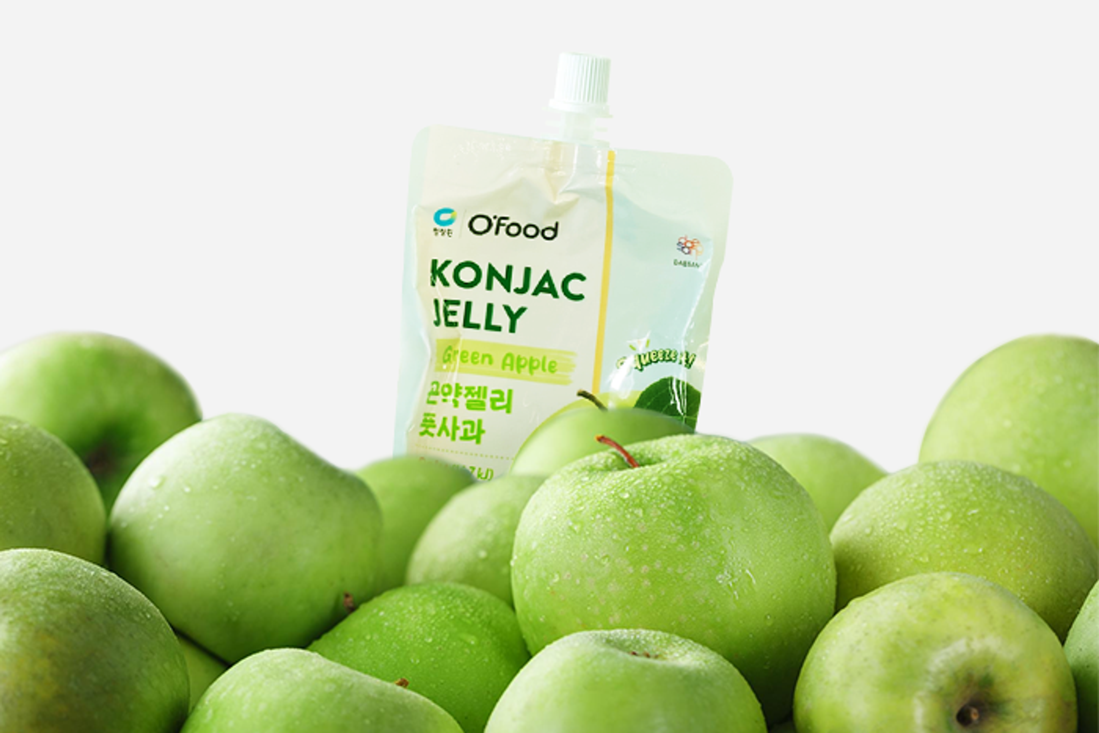 O' Food Konjac Jelly Grüner Apfel 150g - Saftiger grüner Apfelgeschmack