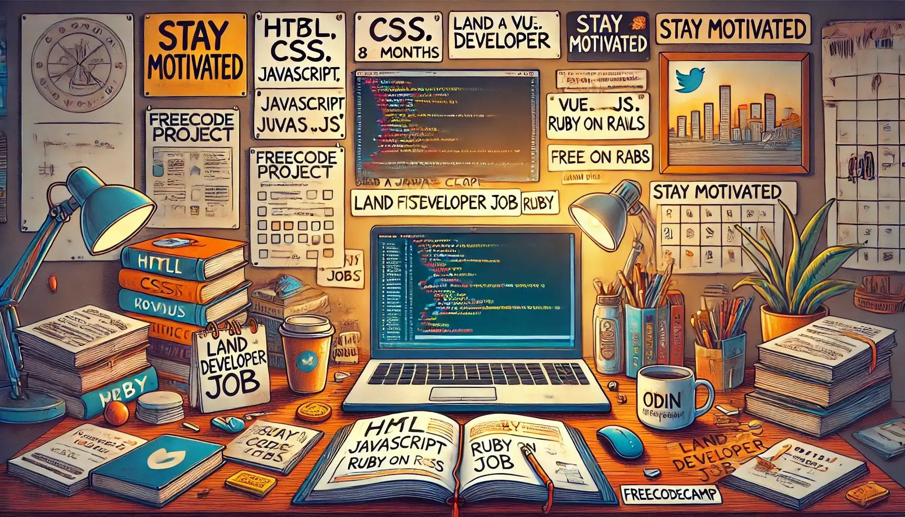 A laptop displaying code, symbolizing the journey to becoming a fullstack developer