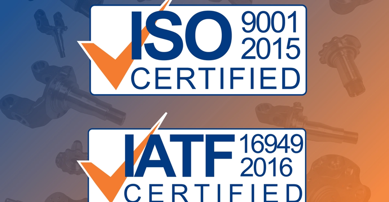ISO 9001 and IATF 16949 certification badges