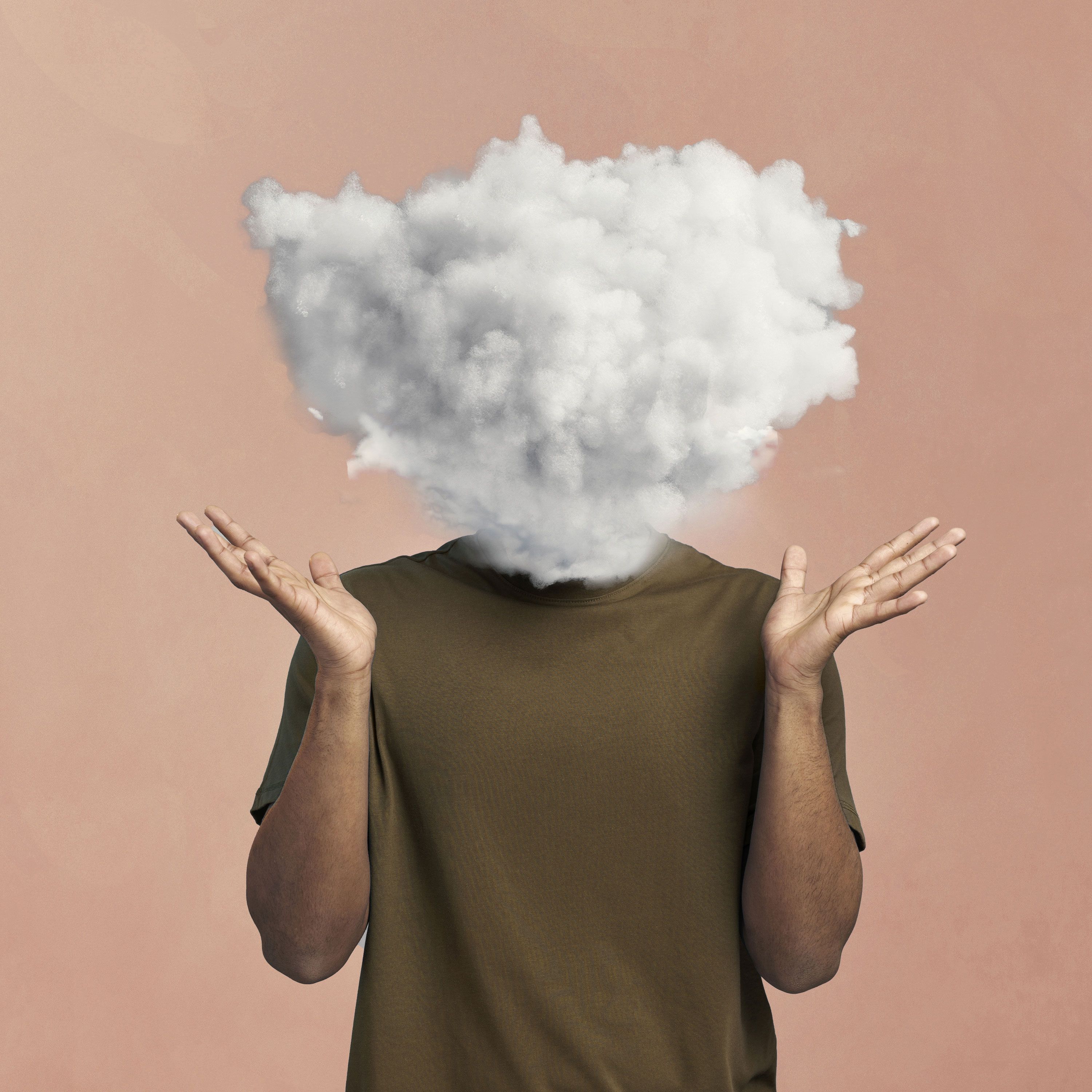 Illustration symbolique des troubles cognitifs : une personne avec un nuage à la place de la tête, représentant la confusion mentale et les difficultés de concentration.