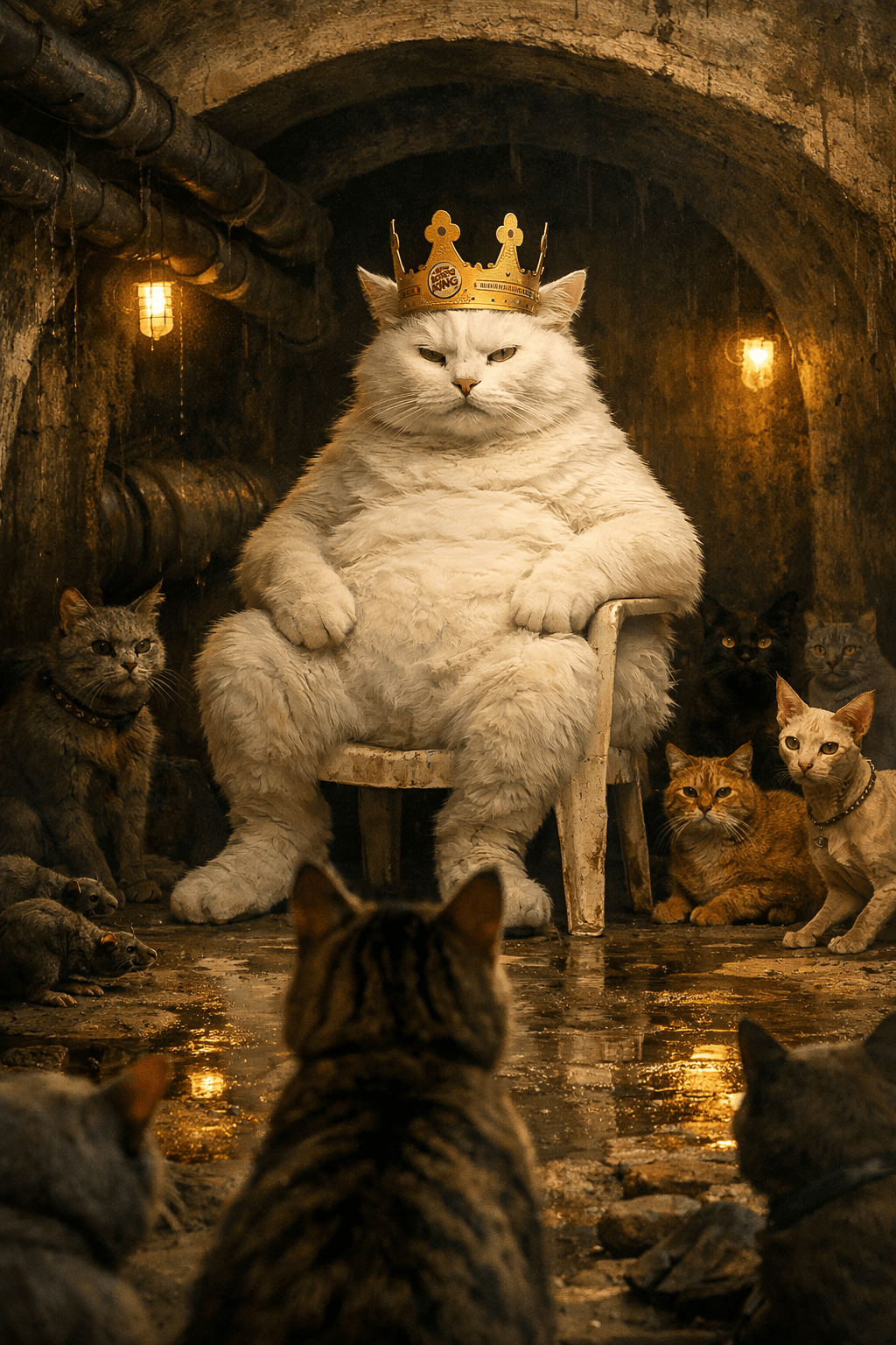 большой белый кот