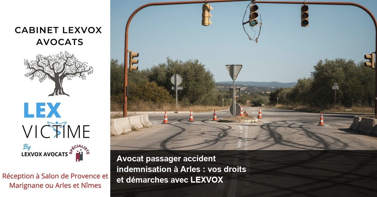 Avocat passager accident indemnisation à Arles : vos droits et démarches avec LEXVOX