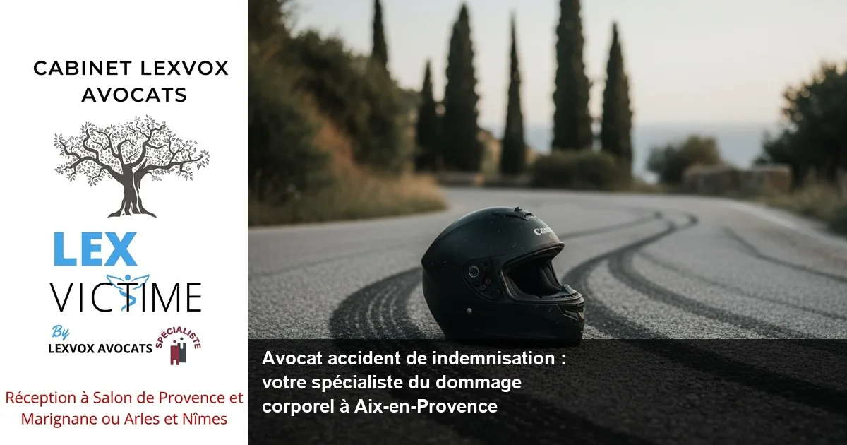 Indemnisation accident moto à Aix-en-Provence : motard victime d'un accident de la route, comment être indemnisé suite à un accident de moto et faire indemniser son dommage corporel par l'assurance (loi Badinter et indemnisation des victimes après un accident)