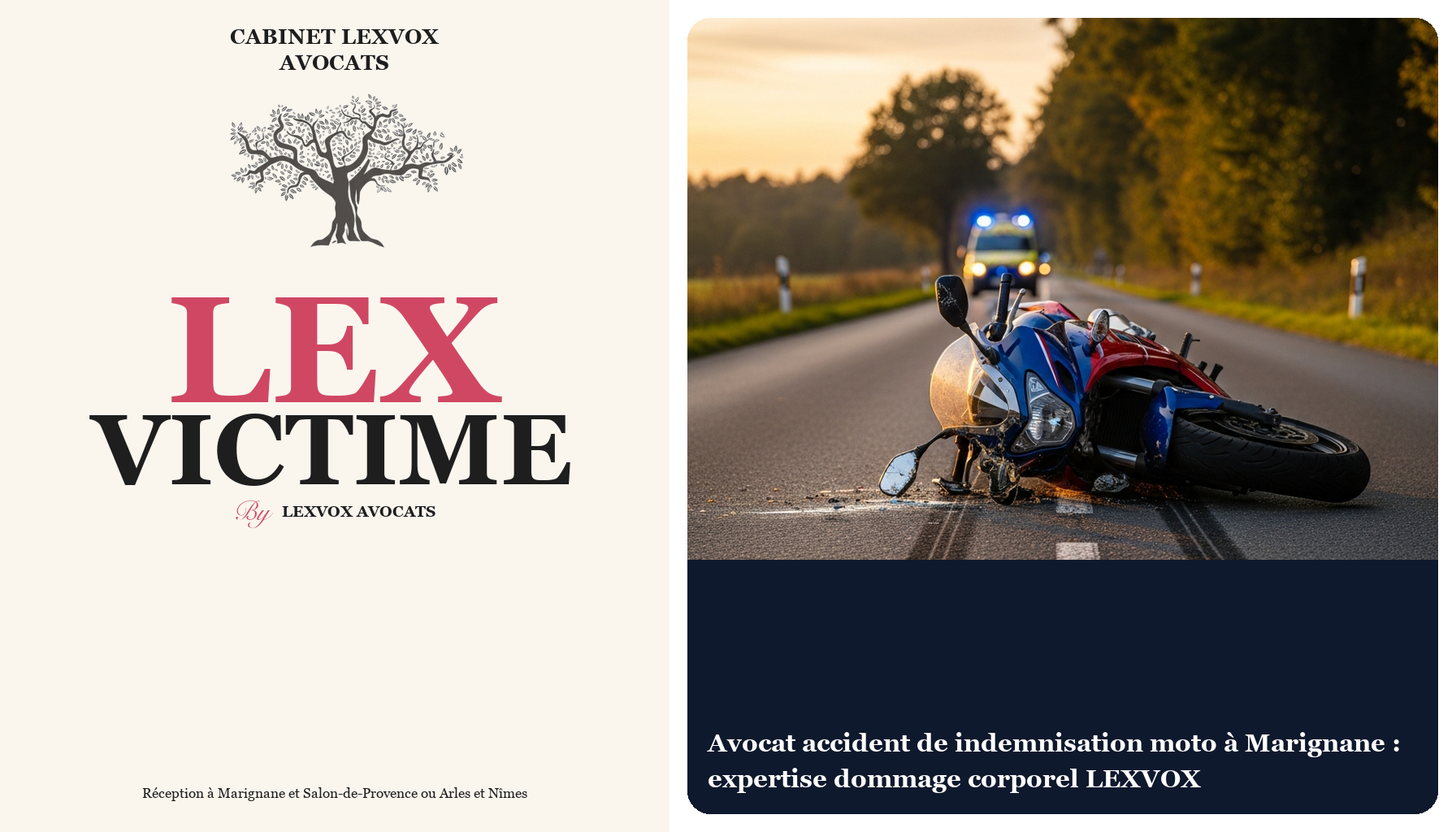 Avocat accident de indemnisation moto à Marignane : expertise dommage corporel LEXVOX