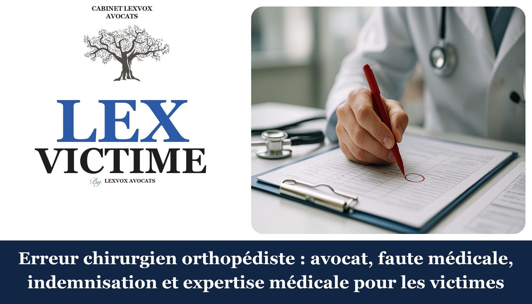 Erreur chirurgien orthopédiste : avocat, faute médicale, indemnisation et expertise médicale pour les victimes