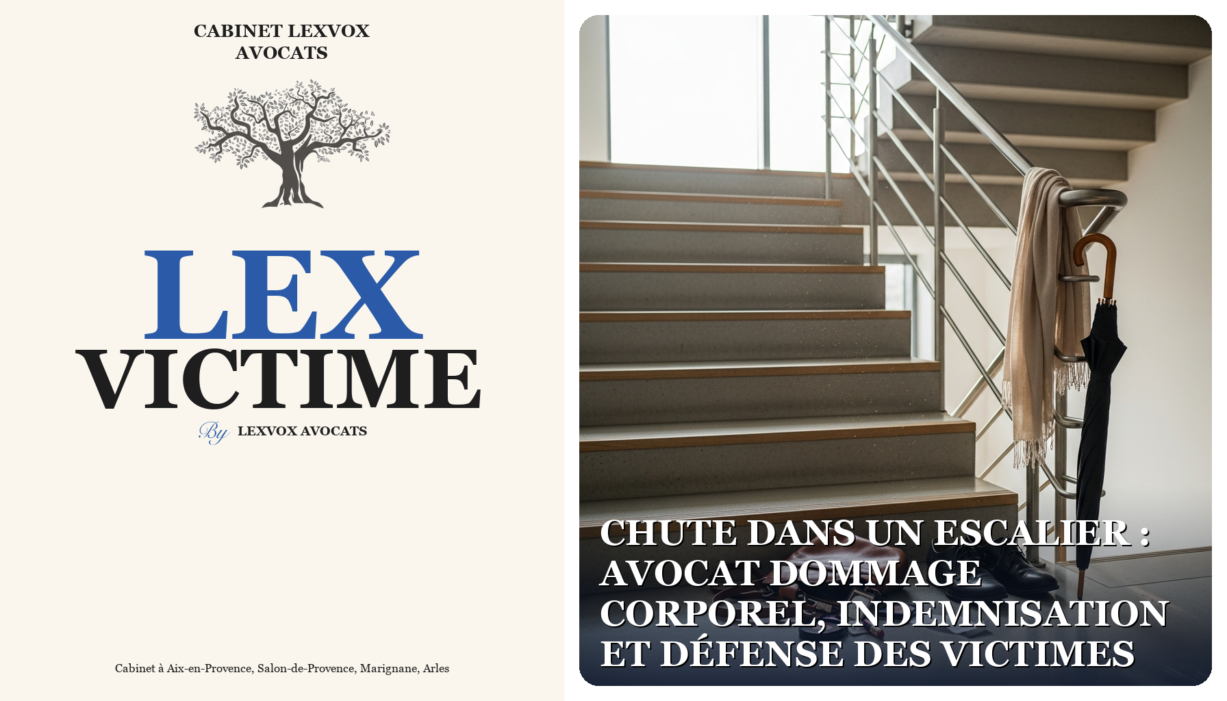 Chute dans un escalier : avocat dommage corporel, indemnisation et défense des victimes
