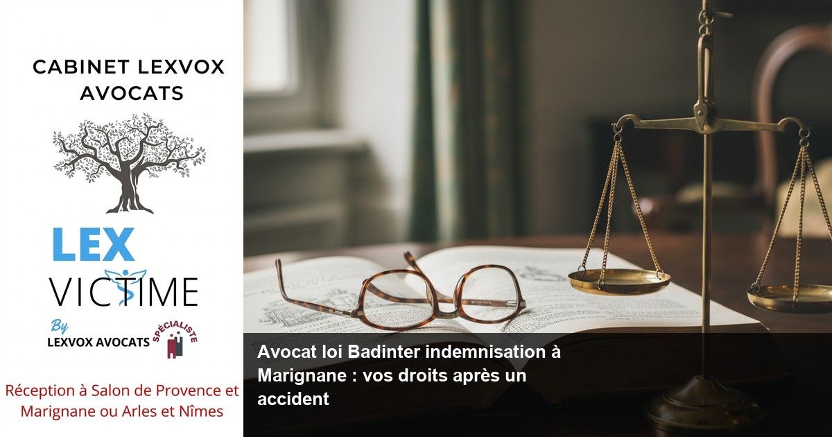 Avocat loi Badinter indemnisation à Marignane : vos droits après un accident