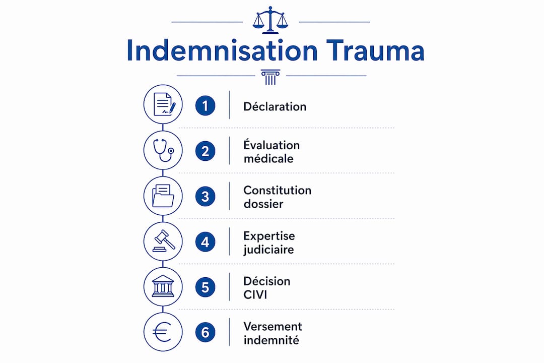 Schéma détaillé du parcours d’indemnisation suite à un traumatisme