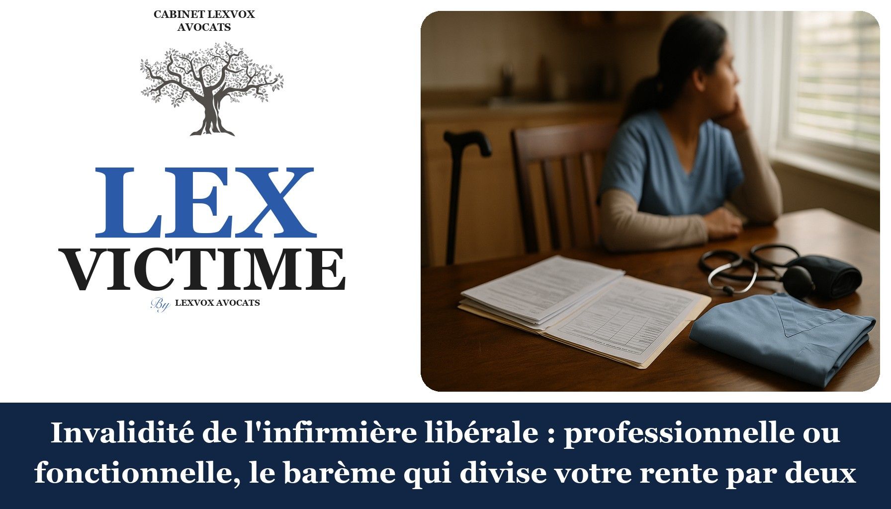 Invalidité de l'infirmière libérale : professionnelle ou fonctionnelle, le barème qui divise votre rente par deux