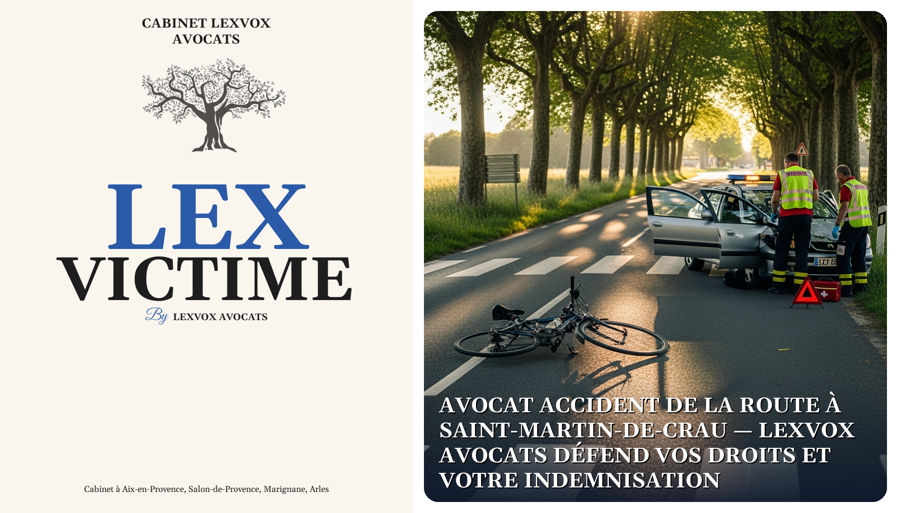 Avocat accident de la route à Saint-Martin-de-Crau — LEXVOX AVOCATS défend vos droits et votre indemnisation