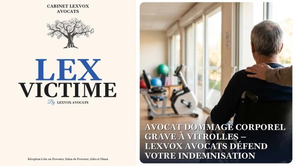 Avocat dommage corporel grave à Vitrolles – LEXVOX AVOCATS défend votre indemnisation