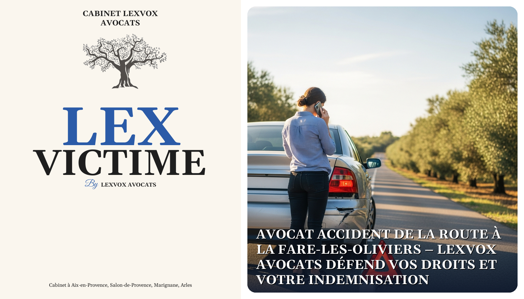 Avocat accident de la route à La Fare-les-Oliviers – LEXVOX AVOCATS défend vos droits et votre indemnisation