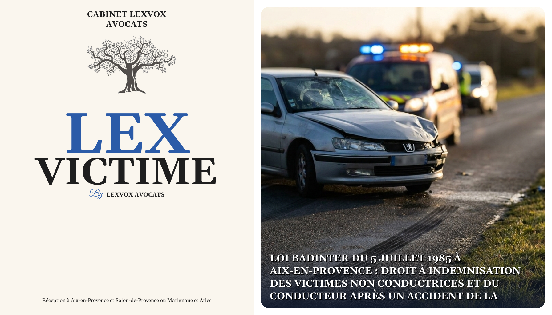 Loi Badinter du 5 juillet 1985 à Aix-en-Provence : droit à indemnisation des victimes non conductrices et du conducteur après un accident de la circulation