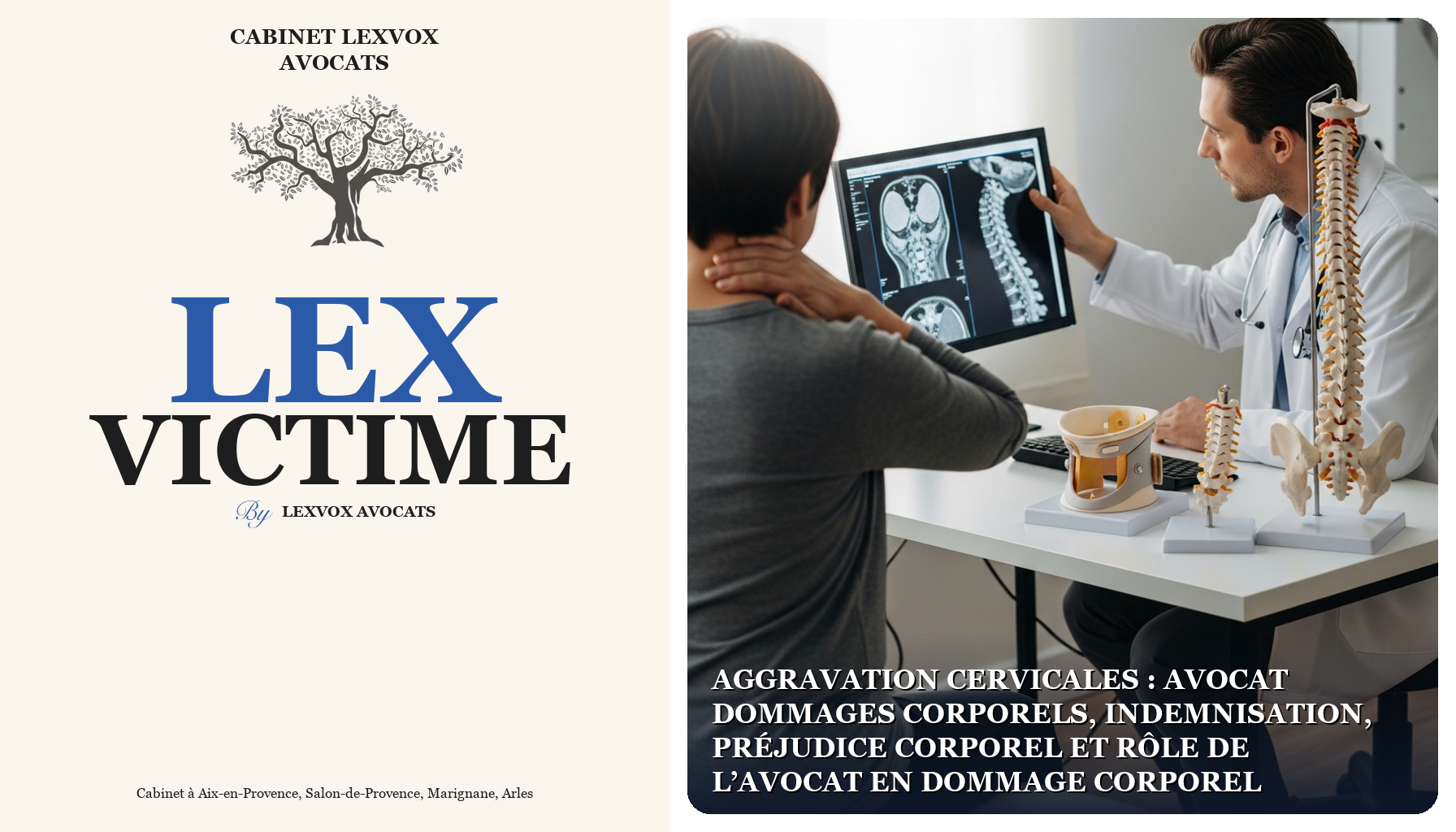 Aggravation cervicales : avocat dommages corporels, indemnisation, préjudice corporel et rôle de l’avocat en dommage cor