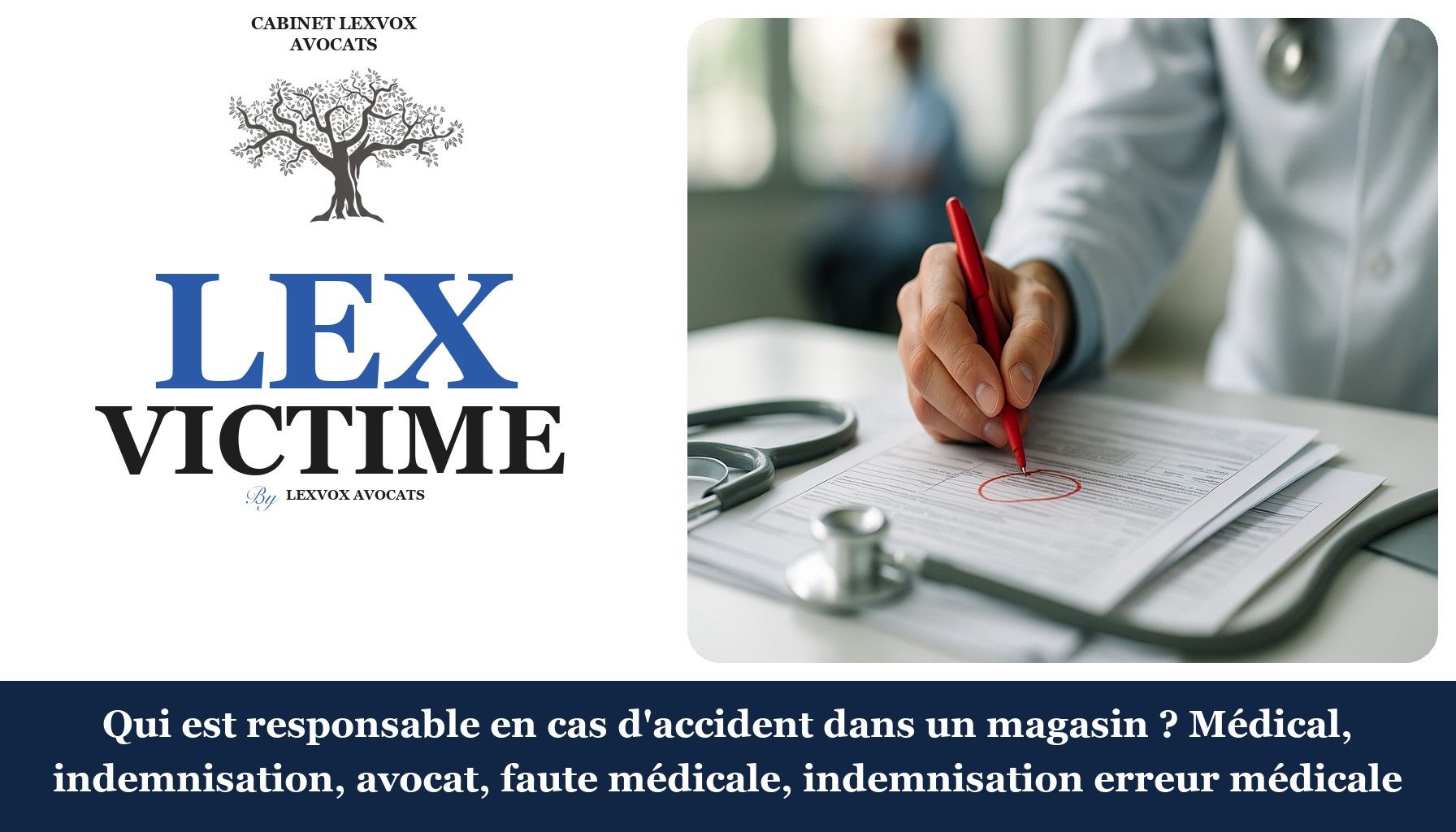 Qui est responsable en cas d'accident dans un magasin ? Médical, indemnisation, avocat, faute médicale, indemnisation erreur médicale