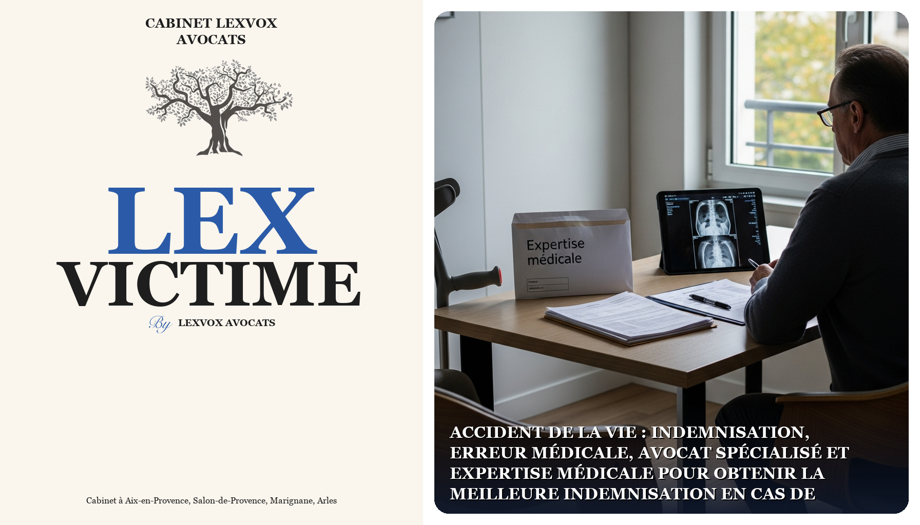 Accident de la Vie : indemnisation, erreur médicale, avocat spécialisé et expertise médicale pour obtenir la meilleure i