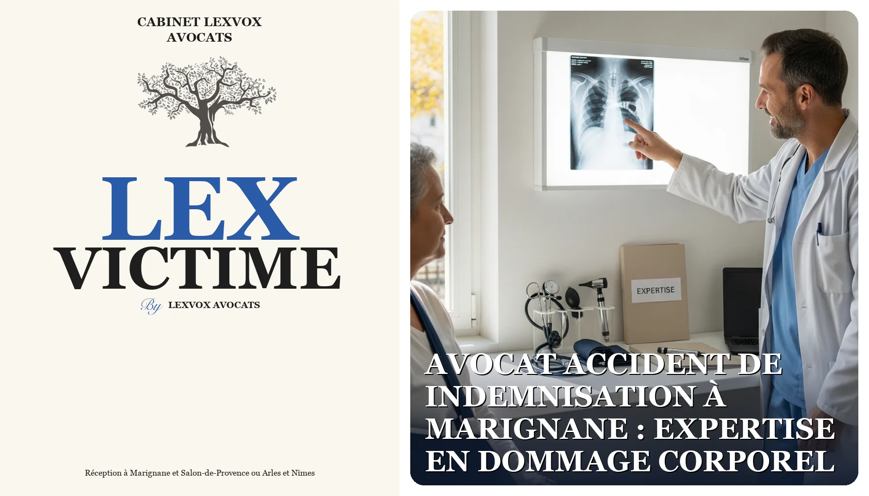 Un professionnel de santé en blouse pointe une radiographie murale devant une personne assise près d'une fenêtre.