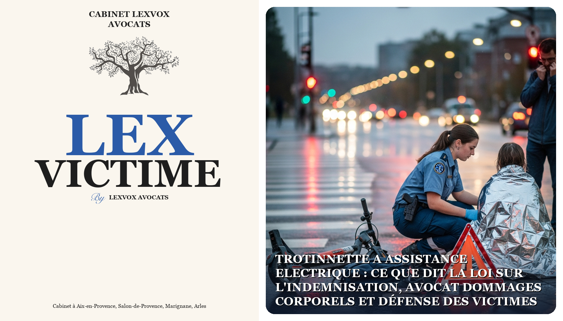 Trotinnette a assistance electrique : ce que dit la loi sur l'indemnisation, avocat dommages corporels et défense des vi