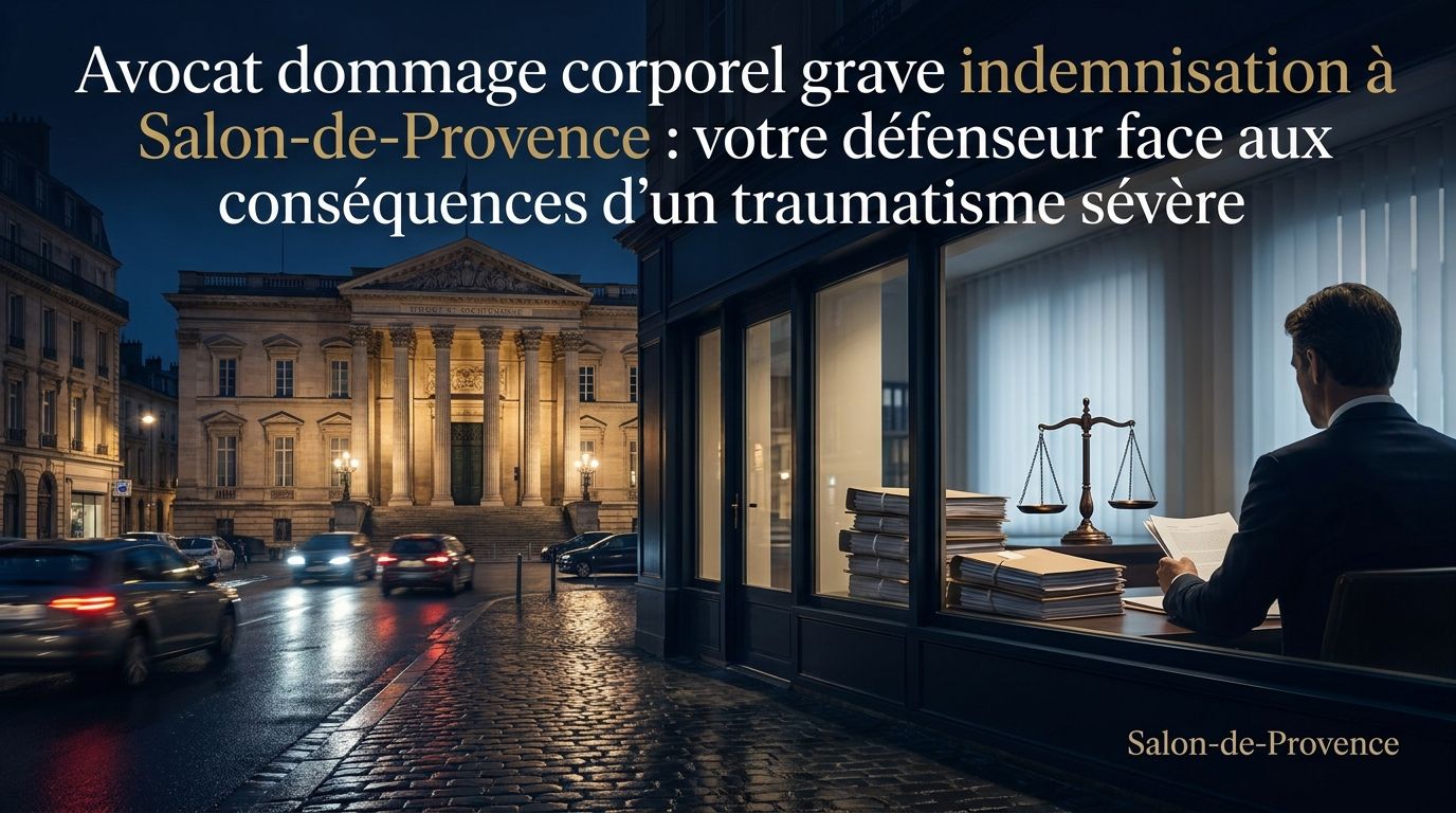 Avocat dommage corporel grave indemnisation à Salon-de-Provence : votre défenseur face aux conséquences d'un traumatisme sévère — Cabinet LEXVOX Avocats