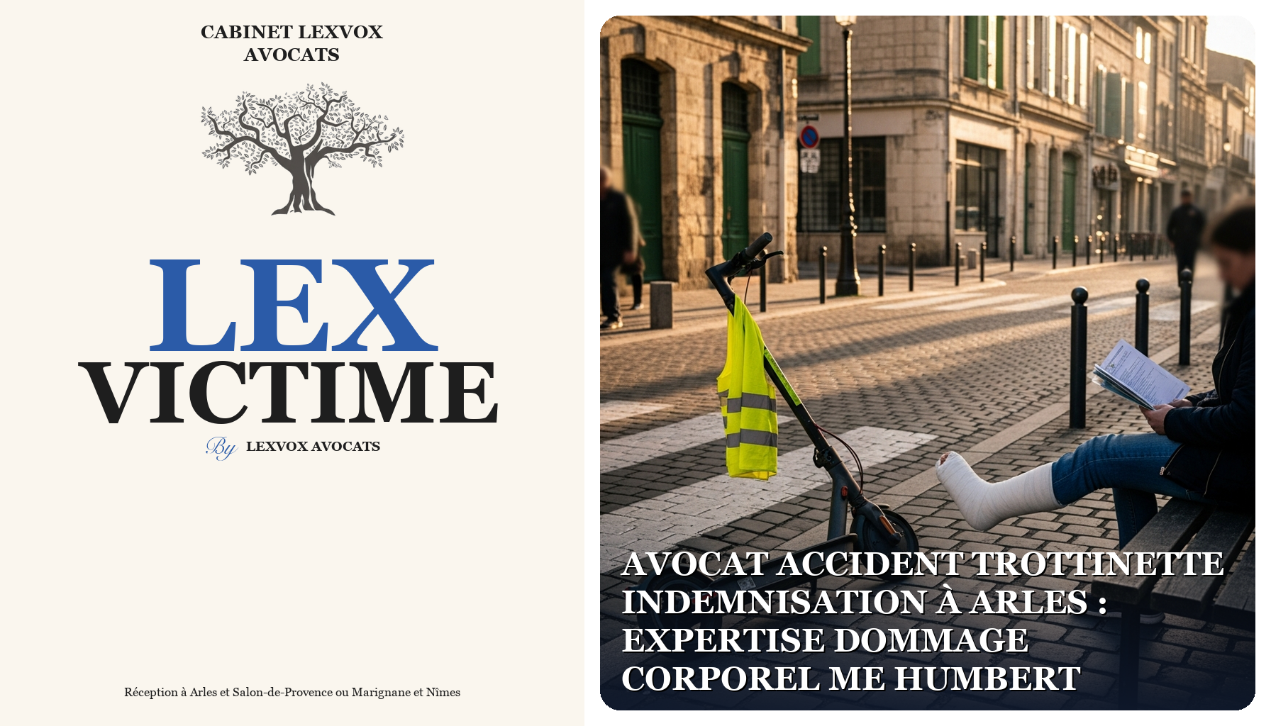 Avocat accident trottinette indemnisation à Arles : expertise dommage corporel Me Humbert