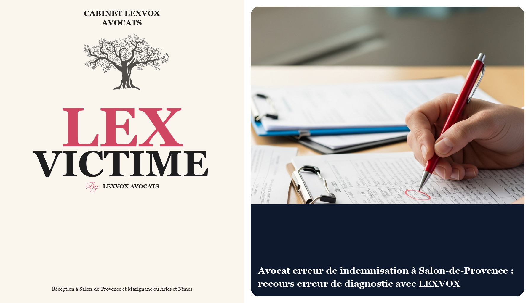 Avocat erreur de indemnisation à Salon-de-Provence : recours erreur de diagnostic avec LEXVOX