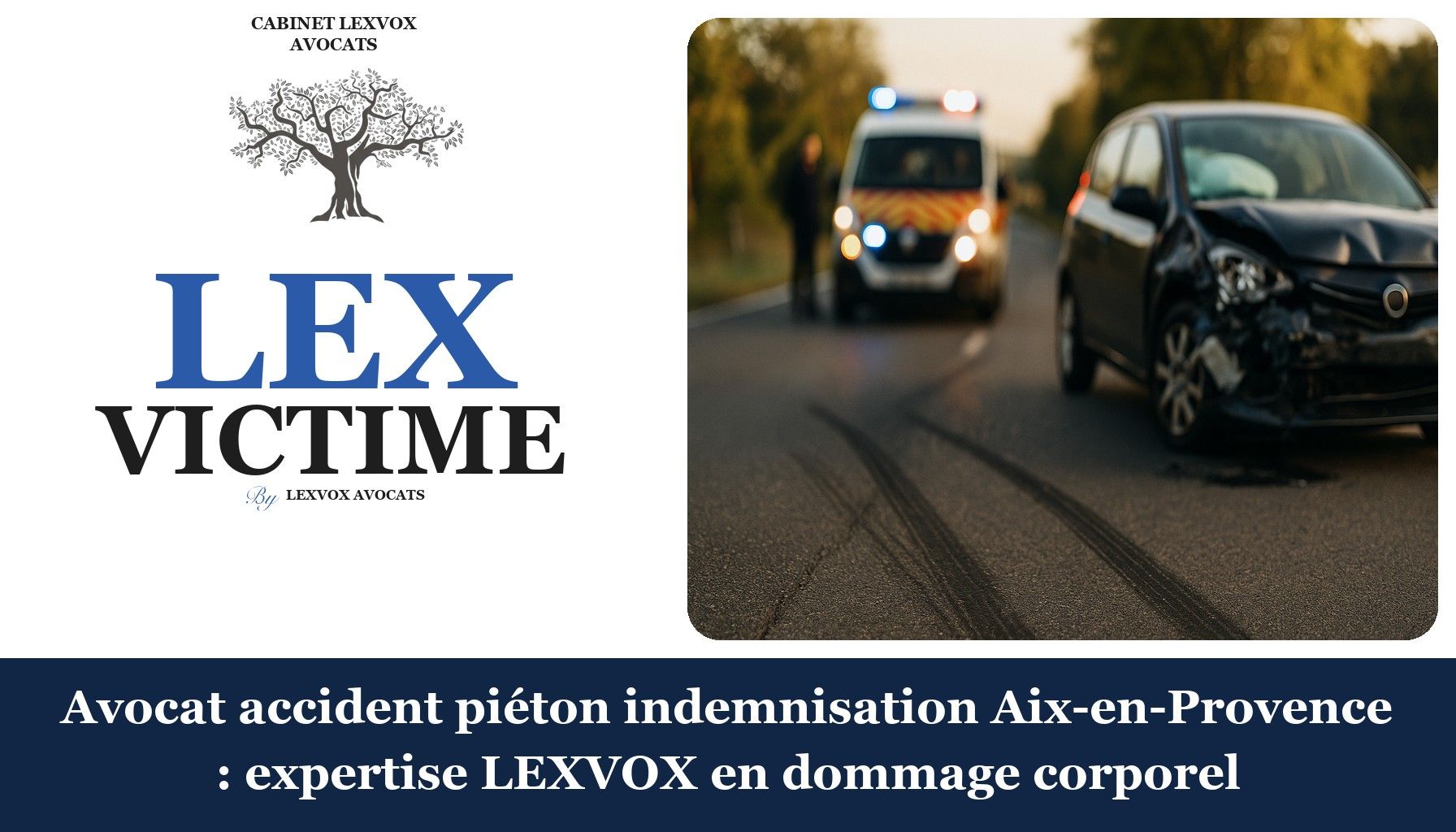 Avocat accident piéton indemnisation Aix-en-Provence : expertise LEXVOX en dommage corporel