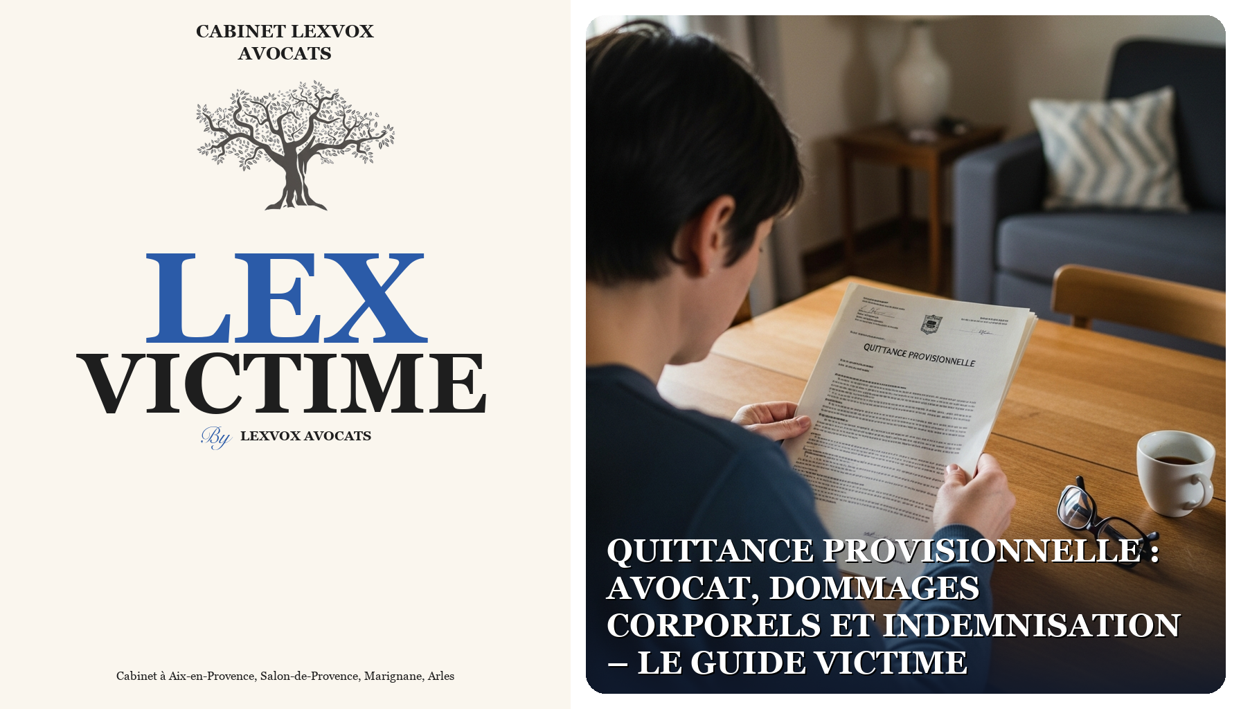 Quittance Provisionnelle : avocat, dommages corporels et indemnisation – le guide victime