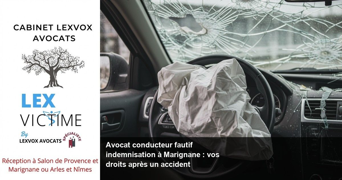 Avocat conducteur fautif indemnisation à Marignane : vos droits après un accident