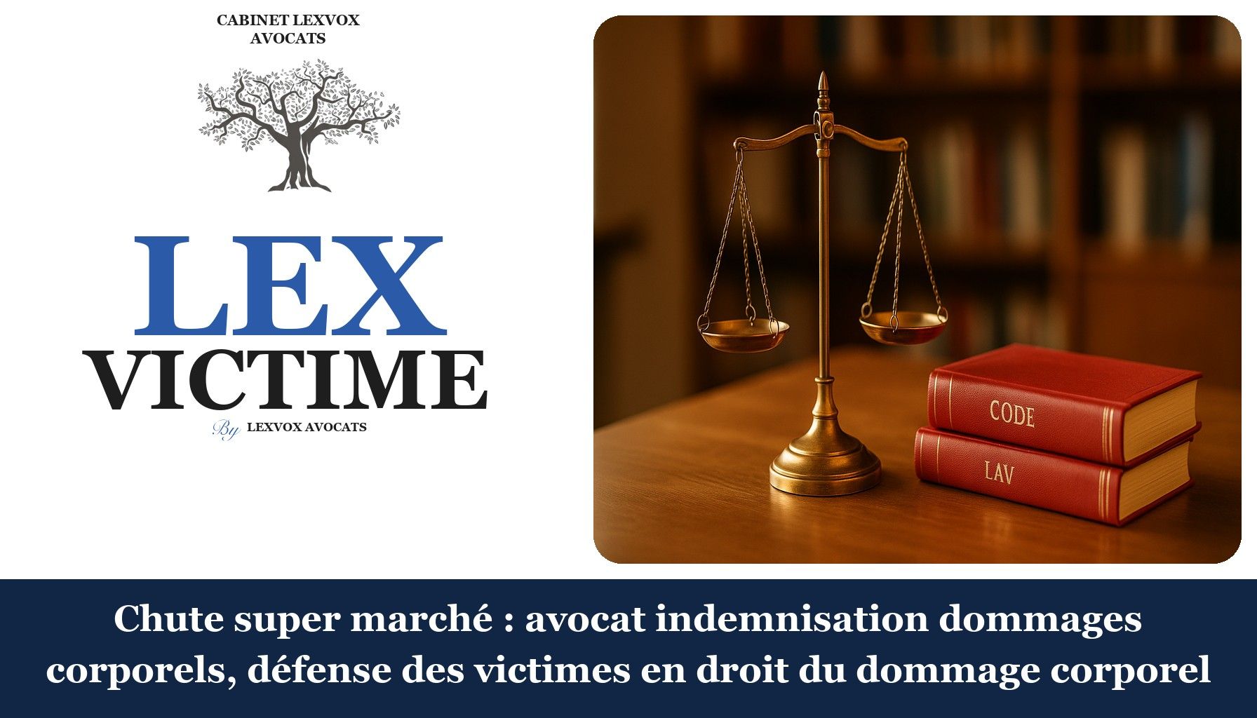 Chute super marché : avocat indemnisation dommages corporels, défense des victimes en droit du dommage corporel