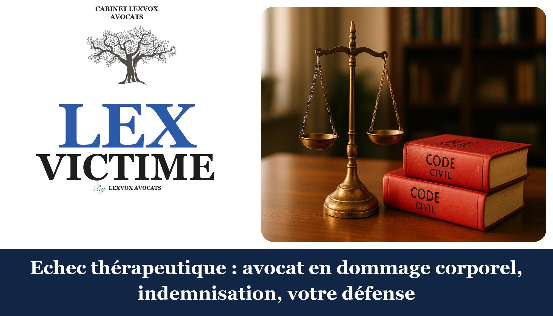 Echec thérapeutique : avocat en dommage corporel, indemnisation, votre défense