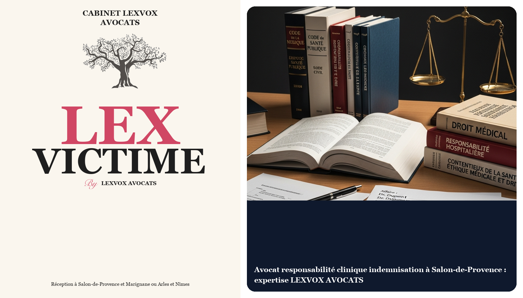 Avocat responsabilité clinique indemnisation à Salon-de-Provence : expertise LEXVOX AVOCATS