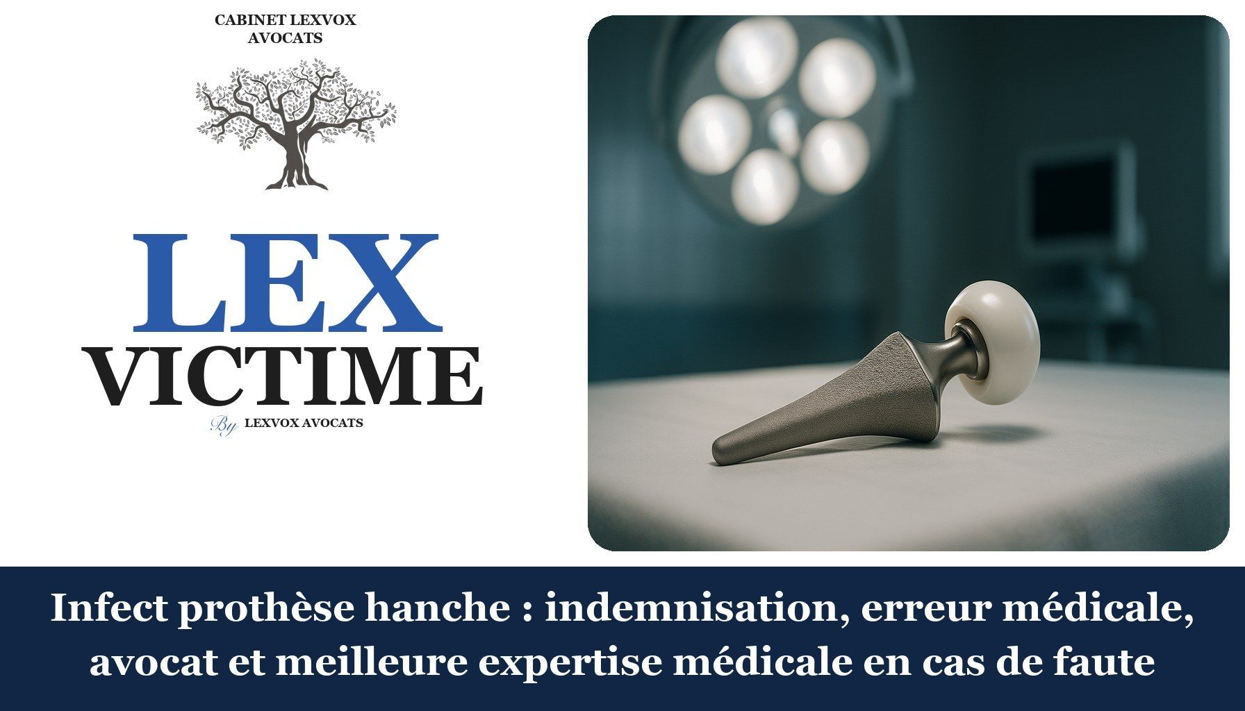 Infect prothèse hanche : indemnisation, erreur médicale, avocat et meilleure expertise médicale en cas de faute