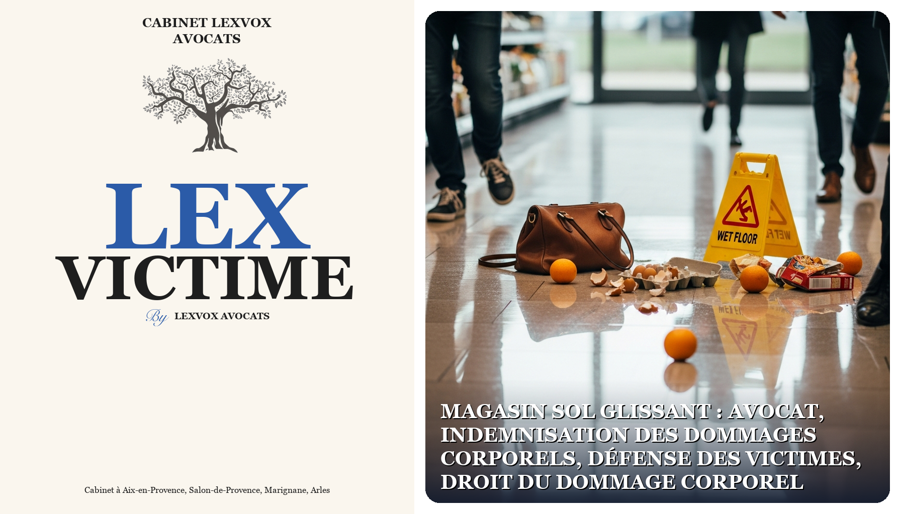 Magasin sol glissant : avocat, indemnisation des dommages corporels, défense des victimes, droit du dommage corporel