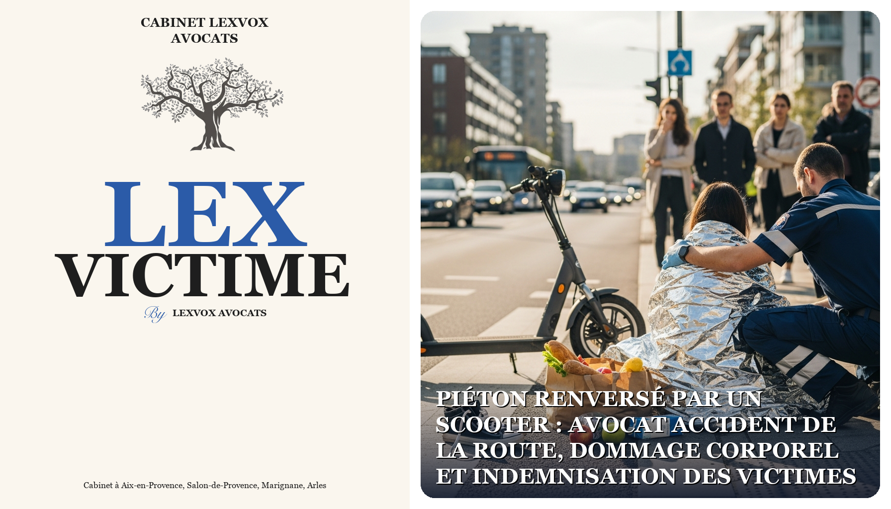 Piéton renversé par un scooter : avocat accident de la route, dommage corporel et indemnisation des victimes