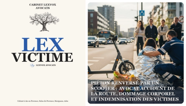 Piéton renversé par un scooter : avocat accident de la route, dommage corporel et indemnisation des victimes
