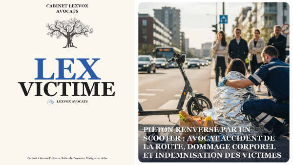 Piéton renversé par un scooter : avocat accident de la route, dommage corporel et indemnisation des victimes