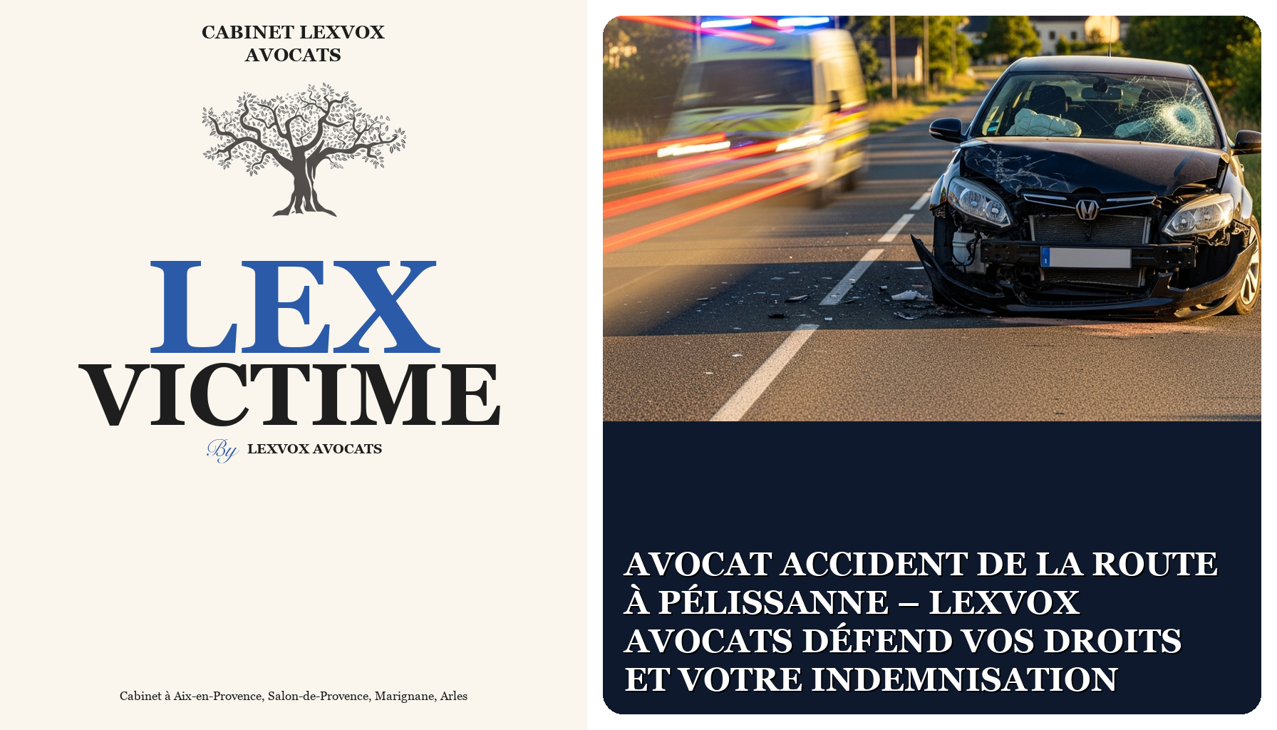 Avocat accident de la route à Pélissanne – LEXVOX AVOCATS défend vos droits et votre indemnisation