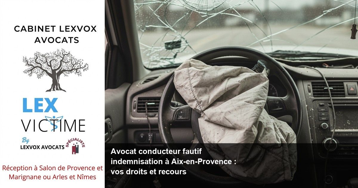 Avocat conducteur fautif indemnisation à Aix-en-Provence : vos droits et recours