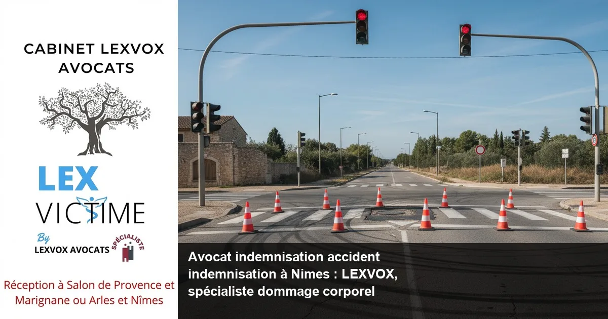 Avocat indemnisation accident indemnisation à Nimes : LEXVOX AVOCATS, votre défense après un accident de la route