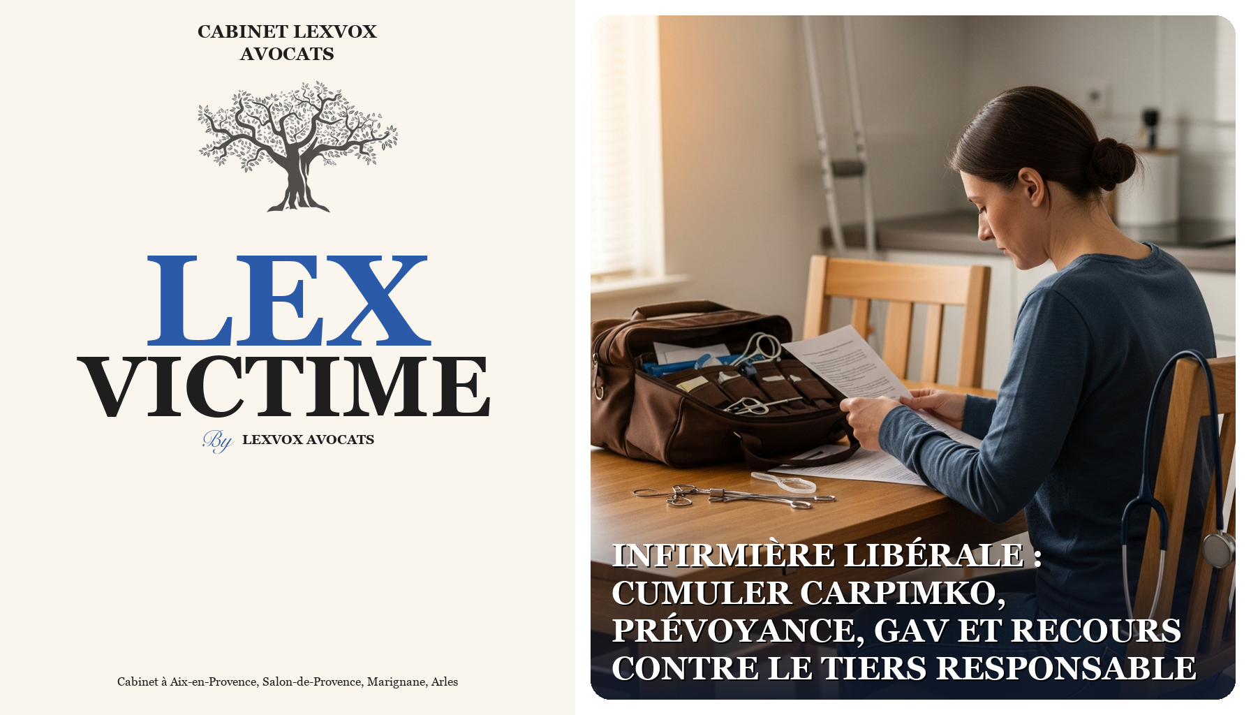 Infirmière libérale : cumuler CARPIMKO, prévoyance, GAV et recours contre le tiers responsable